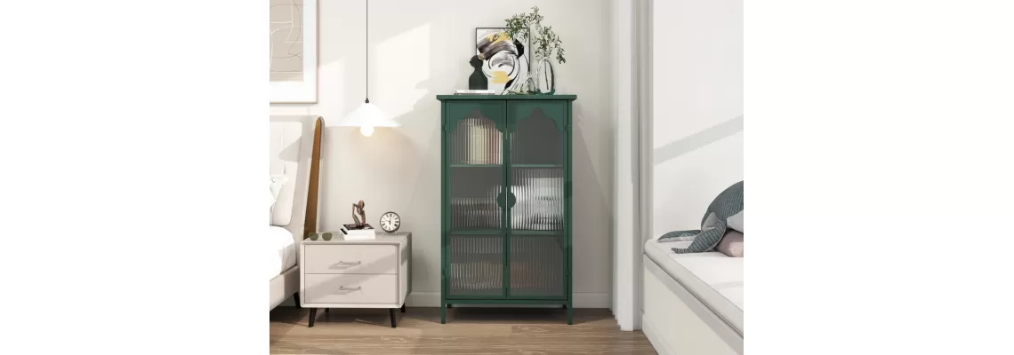  

Enhance Your Space with a Stylish 2-Door Metal Storage Cabinet for Dining, Living, and Bedroom