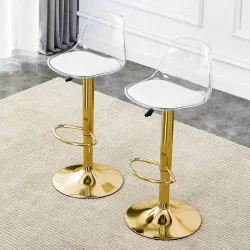 Modern minimalist bar chairs and bar stools. Can rotate 360 ° and adjust lifting. PET backrest and PU seats. Set of 2. Suitable for bars, restaurants, and front desk cashiers. Modern minimalist bar chairs and bar stools. Can rotate 360 ° and adjust lifting. PET backrest and PU seats. Set of 2. Suitable for bars, restaurants, and front desk cashiers.