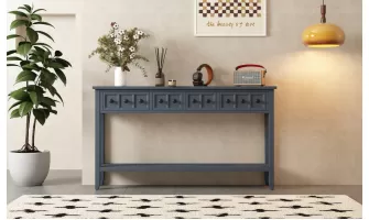 Rustic Charm Meets Functionality: The 60-Inch TREXM Entryway Console Table in Hale Navy