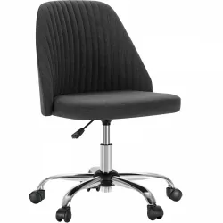 Sweetcrispy Armless Home Office  Desk Chair with Wheels Adjustable Swivel Task Computer Vanity Chair for Small Spaces Sweetcrispy Armless Home Office  Desk Chair with Wheels Adjustable Swivel Task Computer Vanity Chair for Small Spaces