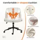 Office chair, backrest, armless office chair, adjustable swivel for comfortable home office, beige, fabric Office chair, backrest, armless office chair, adjustable swivel for comfortable home office, beige, fabric