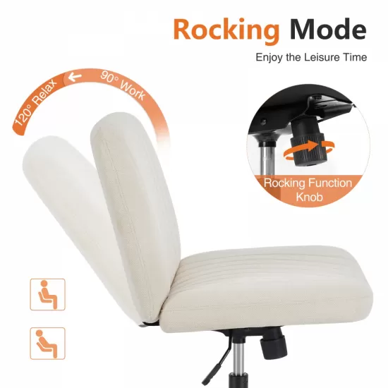Office chair, backrest, armless office chair, adjustable swivel for comfortable home office, beige, fabric Office chair, backrest, armless office chair, adjustable swivel for comfortable home office, beige, fabric