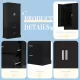 Tall Bathroom Storage Cabinet, Cabinet with Two Doors and Drawers, Adjustable Shelf, MDF Board, Black Tall Bathroom Storage Cabinet, Cabinet with Two Doors and Drawers, Adjustable Shelf, MDF Board, Black