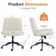 Office chair, backrest, armless office chair, adjustable swivel for comfortable home office, beige, fabric Office chair, backrest, armless office chair, adjustable swivel for comfortable home office, beige, fabric