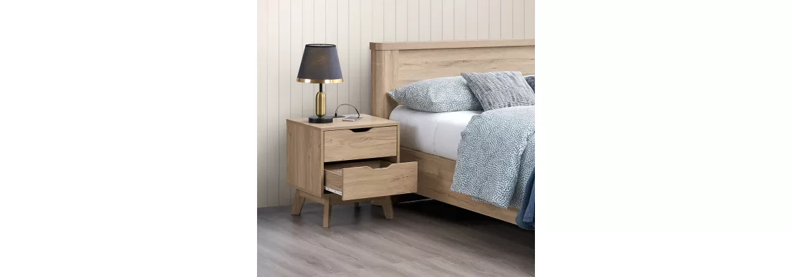Modern Night Stand with USB & Type-C Charging for Bedroom and Living Room
