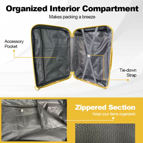 Lightweight Luggage Sets 3 Pieces, Expandable Luggages Spinner Suitcase with TSA Lock Hardside Carry on Luggage 20inch 24inch 28inch Lightweight Luggage Sets 3 Pieces, Expandable Luggages Spinner Suitcase with TSA Lock Hardside Carry on Luggage 20inch 24inch 28inch