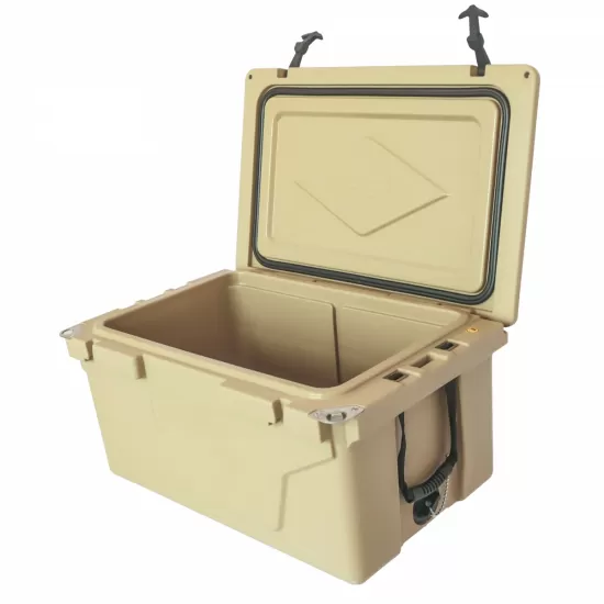 Khaki color ice cooler box 65QT camping ice chest beer box outdoor fishing cooler Khaki color ice cooler box 65QT camping ice chest beer box outdoor fishing cooler