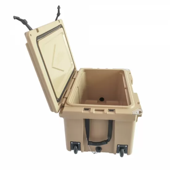 Khaki color ice cooler box 65QT camping ice chest beer box outdoor fishing cooler Khaki color ice cooler box 65QT camping ice chest beer box outdoor fishing cooler