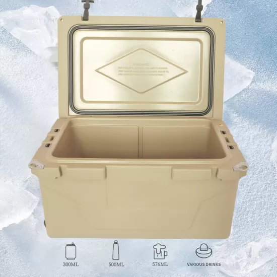 Khaki color ice cooler box 65QT camping ice chest beer box outdoor fishing cooler Khaki color ice cooler box 65QT camping ice chest beer box outdoor fishing cooler