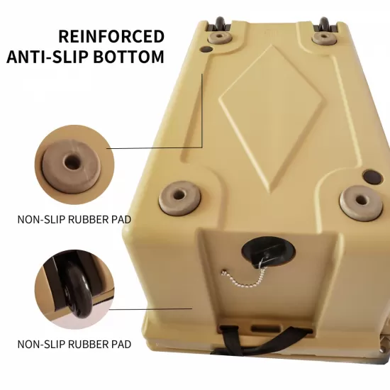 Khaki color ice cooler box 65QT camping ice chest beer box outdoor fishing cooler Khaki color ice cooler box 65QT camping ice chest beer box outdoor fishing cooler