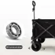 Folding Wagon, Heavy Duty Utility Beach Wagon Cart for Sand with Big Wheels, Adjustable Handle&Drink Holders for Shopping, Camping,Garden and Outdoor Folding Wagon, Heavy Duty Utility Beach Wagon Cart for Sand with Big Wheels, Adjustable Handle&Drink Holders for Shopping, Camping,Garden and Outdoor