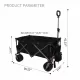 Folding Wagon, Heavy Duty Utility Beach Wagon Cart for Sand with Big Wheels, Adjustable Handle&Drink Holders for Shopping, Camping,Garden and Outdoor Folding Wagon, Heavy Duty Utility Beach Wagon Cart for Sand with Big Wheels, Adjustable Handle&Drink Holders for Shopping, Camping,Garden and Outdoor