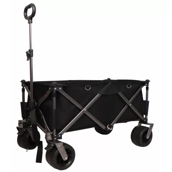Folding Wagon, Heavy Duty Utility Beach Wagon Cart for Sand with Big Wheels, Adjustable Handle&Drink Holders for Shopping, Camping,Garden and Outdoor Folding Wagon, Heavy Duty Utility Beach Wagon Cart for Sand with Big Wheels, Adjustable Handle&Drink Holders for Shopping, Camping,Garden and Outdoor