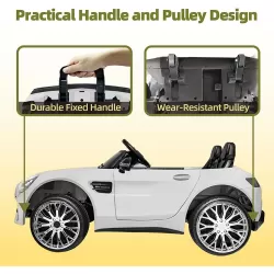 2 Seater Ride On Car for Kids with Remote Control 24V Battery Powered Electric Car with, Swing Button, Mp3, Two Seater Kids Electric Vehicles (White)