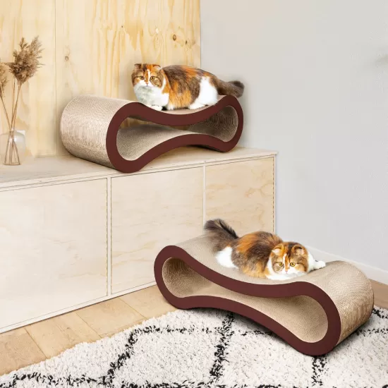 FluffyDream Cat Scratcher Cardboard, Scratching Pad House Bed Furniture Protector, Infinity Shape, Curved FluffyDream Cat Scratcher Cardboard, Scratching Pad House Bed Furniture Protector, Infinity Shape, Curved