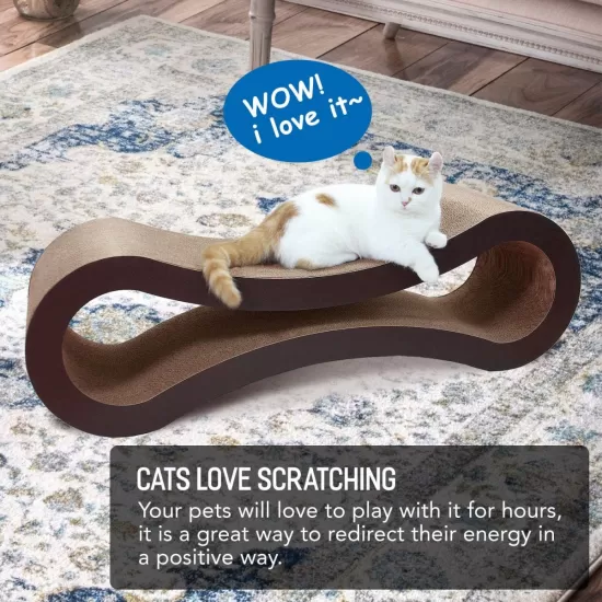 FluffyDream Cat Scratcher Cardboard, Scratching Pad House Bed Furniture Protector, Infinity Shape, Curved FluffyDream Cat Scratcher Cardboard, Scratching Pad House Bed Furniture Protector, Infinity Shape, Curved