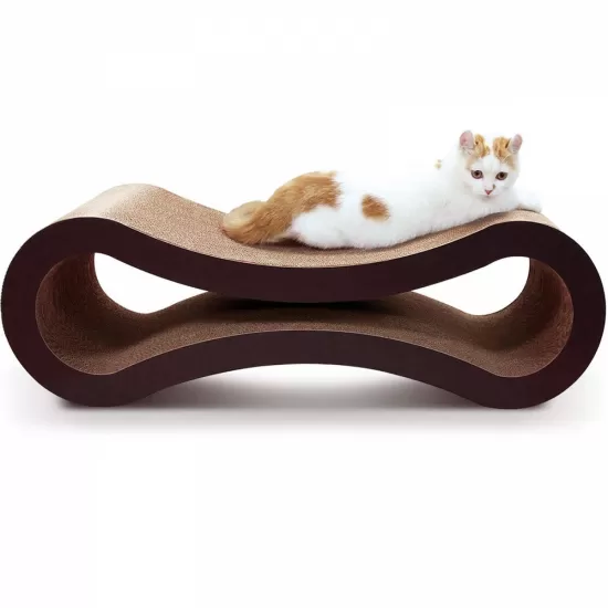 FluffyDream Cat Scratcher Cardboard, Scratching Pad House Bed Furniture Protector, Infinity Shape, Curved FluffyDream Cat Scratcher Cardboard, Scratching Pad House Bed Furniture Protector, Infinity Shape, Curved