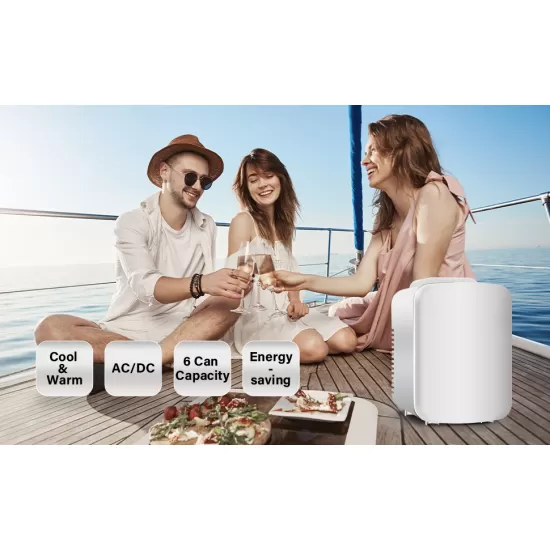 Mini Fridge, 4L/6 Can Portable Cooler & Warmer Freon-Free Small Refrigerator Provide Compact Storage for Skincare, Beverage, Food, Cosmetics, White Mini Fridge, 4L/6 Can Portable Cooler & Warmer Freon-Free Small Refrigerator Provide Compact Storage for Skincare, Beverage, Food, Cosmetics, White