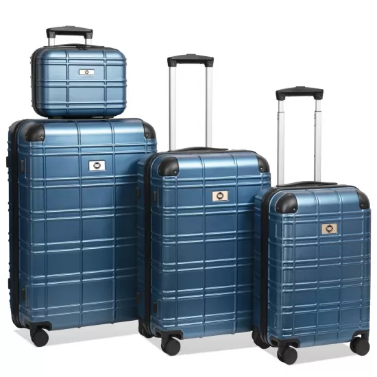 Luggage Sets ABS+PC Hardshell 4pcs Luggage Hardside Lightweight Durable Suitcase sets Spinner Wheels Suitcase with TSA Lock (12/20/24/28),Pearl Blue Luggage Sets ABS+PC Hardshell 4pcs Luggage Hardside Lightweight Durable Suitcase sets Spinner Wheels Suitcase with TSA Lock (12/20/24/28),Pearl Blue