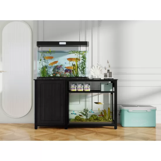 Heavy Duty 55-75 Gallon Aquarium Stand with Power Outlets, Cabinet for Fish Tank Accessories Storage - Metal Fish Tank Stand Suitable for Fish Tank, Turtle Tank, 880LBS Capacity, Black Heavy Duty 55-75 Gallon Aquarium Stand with Power Outlets, Cabinet for Fish Tank Accessories Storage - Metal Fish Tank Stand Suitable for Fish Tank, Turtle Tank, 880LBS Capacity, Black