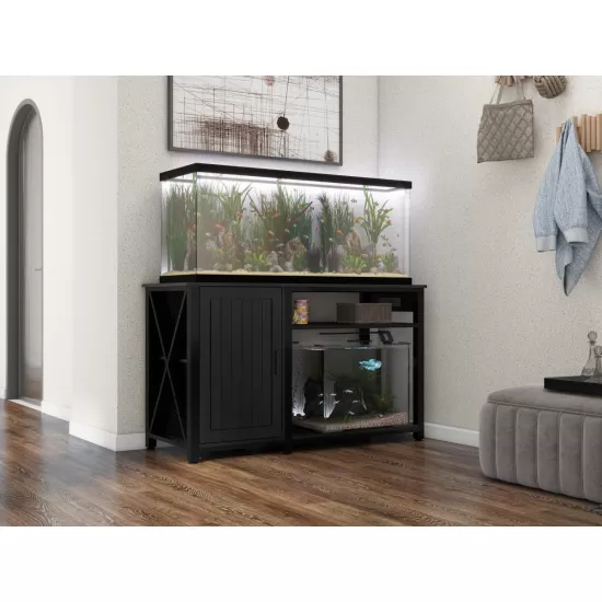 Heavy Duty 55-75 Gallon Aquarium Stand with Power Outlets, Cabinet for Fish Tank Accessories Storage - Metal Fish Tank Stand Suitable for Fish Tank, Turtle Tank, 880LBS Capacity, Black Heavy Duty 55-75 Gallon Aquarium Stand with Power Outlets, Cabinet for Fish Tank Accessories Storage - Metal Fish Tank Stand Suitable for Fish Tank, Turtle Tank, 880LBS Capacity, Black
