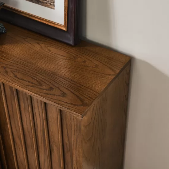 Mid Century Sideboard with 2 Sliding Door & Solid Wood Decorative Strips, Storage Cabinet for Living Room, Kitchen, Dining, Entryway, Hallway Mid Century Sideboard with 2 Sliding Door & Solid Wood Decorative Strips, Storage Cabinet for Living Room, Kitchen, Dining, Entryway, Hallway