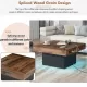 ON-TREND 31.4'' x 31.4'' Farmhouse Coffee Table with 2 USB Ports and Outlets, Brown Spliced Wood Grain Center Table with LED Light, Rustic Cocktail Table with Charging Station for Living Room, Black ON-TREND 31.4'' x 31.4'' Farmhouse Coffee Table with 2 USB Ports and Outlets, Brown Spliced Wood Grain Center Table with LED Light, Rustic Cocktail Table with Charging Station for Living Room, Black