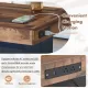 ON-TREND 31.4'' x 31.4'' Farmhouse Coffee Table with 2 USB Ports and Outlets, Brown Spliced Wood Grain Center Table with LED Light, Rustic Cocktail Table with Charging Station for Living Room, Black ON-TREND 31.4'' x 31.4'' Farmhouse Coffee Table with 2 USB Ports and Outlets, Brown Spliced Wood Grain Center Table with LED Light, Rustic Cocktail Table with Charging Station for Living Room, Black