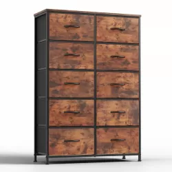 sweetcrispy Dresser for Bedroom Storage Drawers, Fabric Storage Tower with 12 Drawers Sturdy Metal Frame