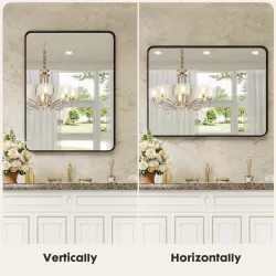 Bathroom Mirror Vanity Mirror for Wall,Aluminum Alloy Framed Wall Mirror Farmhouse,40 Inch ×30 Inch  Bathroom Mirror Vanity Mirror for Wall,Aluminum Alloy Framed Wall Mirror Farmhouse,40 Inch ×30 Inch