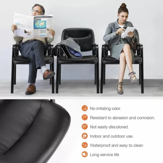 Leather Conference Room Chairs with Padded Arms,1P Leather Conference Room Chairs with Padded Arms,1P