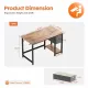 Modern Simple Style Home Office Writing Desk with 2-Tier Drawers Storage,Vintage Rustic,47IN Modern Simple Style Home Office Writing Desk with 2-Tier Drawers Storage,Vintage Rustic,47IN