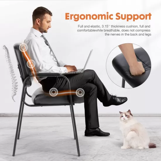 Leather Conference Room Chairs with Padded Arms,2P Leather Conference Room Chairs with Padded Arms,2P