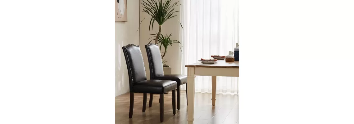 Modern Armless Dining Chairs: Stylish Upholstered Fabric Seating for $99.06 (2P, Black) Modern Armless Dining Chairs: Stylish Upholstered Fabric Seating for $99.06 (2P, Black)