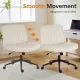 Office chair, backrest, armless office chair, adjustable swivel for comfortable home office, beige, Leather Office chair, backrest, armless office chair, adjustable swivel for comfortable home office, beige, Leather
