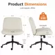 Office chair, backrest, armless office chair, adjustable swivel for comfortable home office, beige, Leather Office chair, backrest, armless office chair, adjustable swivel for comfortable home office, beige, Leather