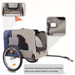 Tangkula Dog Bike Trailer, Breathable Mesh Dog Cart with 3 Entrances, Safety Flag, 8 Reflectors, Folding Pet Carrier Wagon with 20 Inch Wheels, Bicycle Carrier for Medium and Small Sized Dogs Tangkula Dog Bike Trailer, Breathable Mesh Dog Cart with 3 Entrances, Safety Flag, 8 Reflectors, Folding Pet Carrier Wagon with 20 Inch Wheels, Bicycle Carrier for Medium and Small Sized Dogs