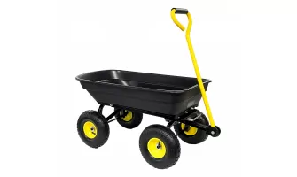 The Ultimate Garden Dump Cart: Heavy-Duty Steel Frame & 10 Pneumatic Tires for Easy Outdoor Hauling