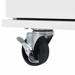 K&K 53.2''  Kitchen Island with Drop Leaf, Kitchen Storage Cart with Spice Rack, Towel Rack and 2 Drawers, Rolling Kitchen Island on Wheels with Adjustable Shelves for Kitchen, Dining Room, White