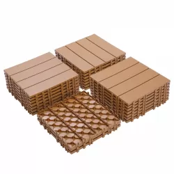 Plastic Interlocking Deck Tiles, 11.8 Inch x11.8 Inch (Pack of 44), Patio Flooring Outdoor Waterproof All Weather Use for Garden Poolside Front/Back Yard, Burlywood Plastic Interlocking Deck Tiles, 11.8 Inch x11.8 Inch (Pack of 44), Patio Flooring Outdoor Waterproof All Weather Use for Garden Poolside Front/Back Yard, Burlywood