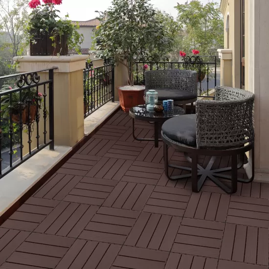 Plastic Interlocking Deck Tiles, 11.8 Inch x11.8 Inch (Pack of 44), Patio Flooring Outdoor Waterproof All Weather Use for Garden Poolside Front/Back Yard, Light Coffee Color Plastic Interlocking Deck Tiles, 11.8 Inch x11.8 Inch (Pack of 44), Patio Flooring Outdoor Waterproof All Weather Use for Garden Poolside Front/Back Yard, Light Coffee Color