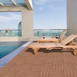 Plastic Interlocking Deck Tiles, 11.8 Inch x11.8 Inch (Pack of 44), Patio Flooring Outdoor Waterproof All Weather Use for Garden Poolside Front/Back Yard, Burlywood Plastic Interlocking Deck Tiles, 11.8 Inch x11.8 Inch (Pack of 44), Patio Flooring Outdoor Waterproof All Weather Use for Garden Poolside Front/Back Yard, Burlywood