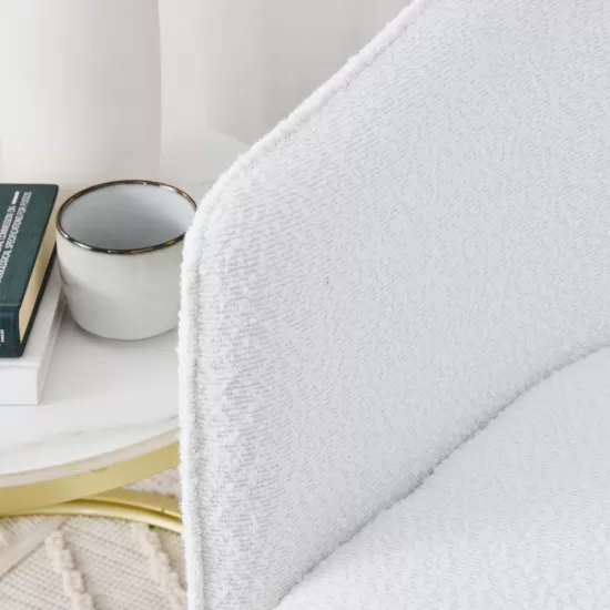 Modern style simple and elegant chair, white leisure chair, suitable for dining/bedroom/living room/reception desk (assembly required)-White Modern style simple and elegant chair, white leisure chair, suitable for dining/bedroom/living room/reception desk (assembly required)-White