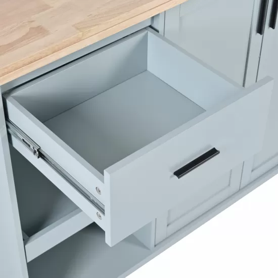 K&K Kitchen Island with Foldable Counter Top, Kitchen Storage Cart with Slide-Out Shelf, Towel Rack and Drawer, Rolling Kitchen Cart on Wheels, for Kitchen, Living Room, Dining Room, Grey Blue K&K Kitchen Island with Foldable Counter Top, Kitchen Storage Cart with Slide-Out Shelf, Towel Rack and Drawer, Rolling Kitchen Cart on Wheels, for Kitchen, Living Room, Dining Room, Grey Blue