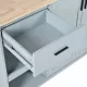 K&K Kitchen Island with Foldable Counter Top, Kitchen Storage Cart with Slide-Out Shelf, Towel Rack and Drawer, Rolling Kitchen Cart on Wheels, for Kitchen, Living Room, Dining Room, Grey Blue K&K Kitchen Island with Foldable Counter Top, Kitchen Storage Cart with Slide-Out Shelf, Towel Rack and Drawer, Rolling Kitchen Cart on Wheels, for Kitchen, Living Room, Dining Room, Grey Blue