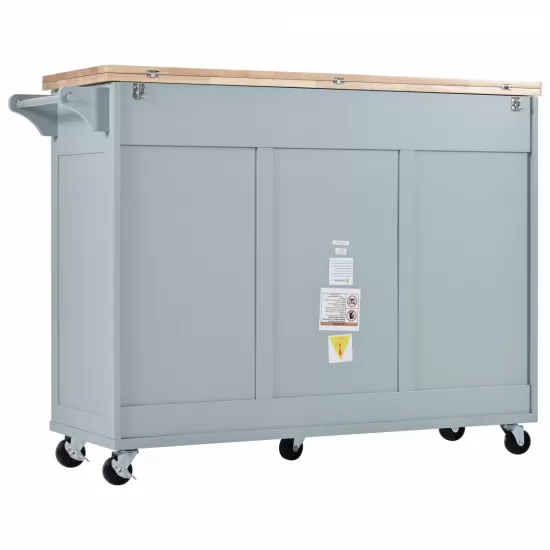 K&K Kitchen Island with Foldable Counter Top, Kitchen Storage Cart with Slide-Out Shelf, Towel Rack and Drawer, Rolling Kitchen Cart on Wheels, for Kitchen, Living Room, Dining Room, Grey Blue K&K Kitchen Island with Foldable Counter Top, Kitchen Storage Cart with Slide-Out Shelf, Towel Rack and Drawer, Rolling Kitchen Cart on Wheels, for Kitchen, Living Room, Dining Room, Grey Blue