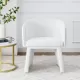Modern style simple and elegant chair, white leisure chair, suitable for dining/bedroom/living room/reception desk (assembly required)-White Modern style simple and elegant chair, white leisure chair, suitable for dining/bedroom/living room/reception desk (assembly required)-White