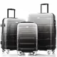 Luggage Set of 3, 20-inch with USB Port, Airline Certified Carry-on Luggage with Cup Holder, ABS+PC Hard Shell Luggage with Spinner Wheels, black Luggage Set of 3, 20-inch with USB Port, Airline Certified Carry-on Luggage with Cup Holder, ABS+PC Hard Shell Luggage with Spinner Wheels, black