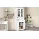 Tall Bathroom Storage Cabinet, Cabinet with Four Doors and Drawers, Adjustable Shelf, MDF Board, White Tall Bathroom Storage Cabinet, Cabinet with Four Doors and Drawers, Adjustable Shelf, MDF Board, White