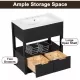 30 Inch Bathroom Vanity with Sink Top, Bathroom Cabinet with Open Storage Shelf and Two Drawers, One Package, Black (Old Sku:WF311619AAP) 30 Inch Bathroom Vanity with Sink Top, Bathroom Cabinet with Open Storage Shelf and Two Drawers, One Package, Black (Old Sku:WF311619AAP)